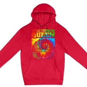 Juneteenth Queen Afro Melanin Black Girl Magic Tie Dye Premium Pullover Hoodie