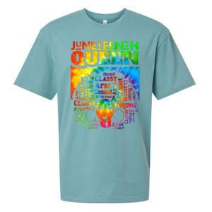 Juneteenth Queen Afro Melanin Black Girl Magic Tie Dye Sueded Cloud Jersey T-Shirt