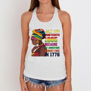 Juneteenth  Queen African American black afro Women's Knotted Racerback Tank