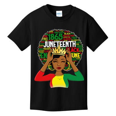 Juneteenth  Queen African American black afro Kids T-Shirt