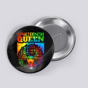 Juneteenth Queen Afro Melanin Black Girl Magic Women Button