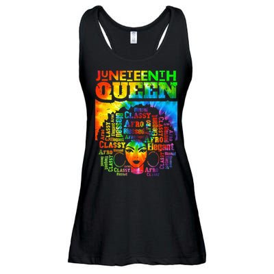 Juneteenth Queen Afro Melanin Black Girl Magic Women Ladies Essential Flowy Tank