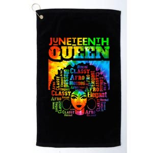 Juneteenth Queen Afro Melanin Black Girl Magic Women Platinum Collection Golf Towel