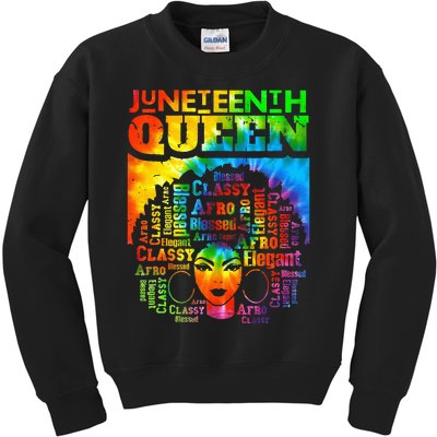 Juneteenth Queen Afro Melanin Black Girl Magic Women Kids Sweatshirt