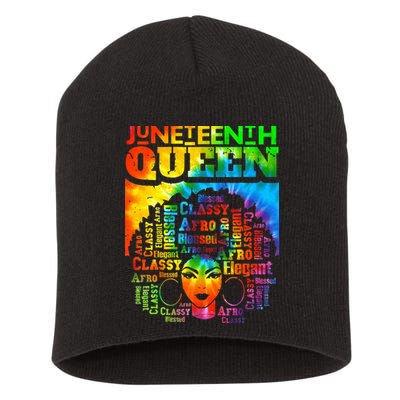 Juneteenth Queen Afro Melanin Black Girl Magic Women Short Acrylic Beanie