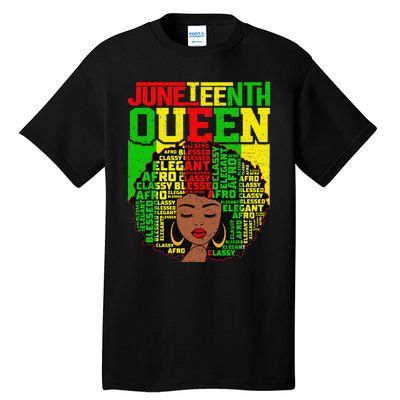 Juneteenth Queen Afro Melanin Black Magic  Tall T-Shirt