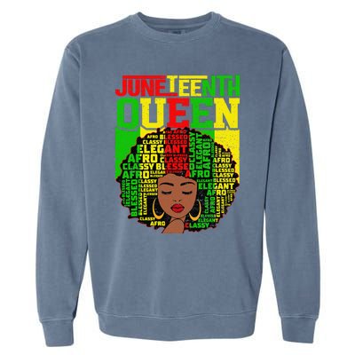 Juneteenth Queen Afro Melanin Black Magic  Garment-Dyed Sweatshirt