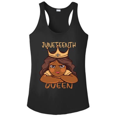 Juneteenth Queen African American Roots Melanin Freedom Great Gift Ladies PosiCharge Competitor Racerback Tank