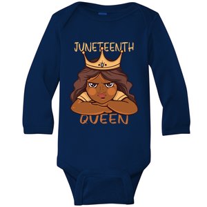 Juneteenth Queen African American Roots Melanin Freedom Great Gift Baby Long Sleeve Bodysuit