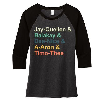 Jay Quellen & Balakay & Dee Nice & A Aron & Timo Thee Women's Tri-Blend 3/4-Sleeve Raglan Shirt