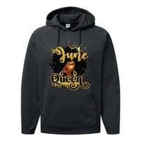 June Queen Birthday Afro African American Wo Performance Fleece Hoodie