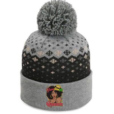 Juneteenth Queen Black African American Woman Afro The Baniff Cuffed Pom Beanie