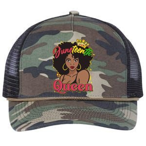 Juneteenth Queen Black African American Woman Afro Retro Rope Trucker Hat Cap