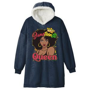 Juneteenth Queen Black African American Woman Afro Hooded Wearable Blanket