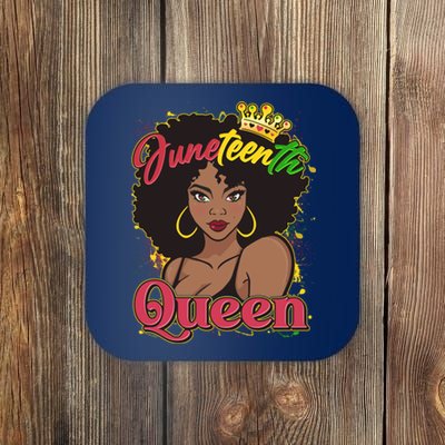 Juneteenth Queen Black African American Woman Afro Coaster