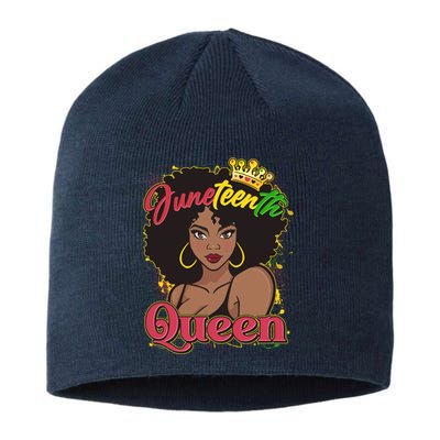 Juneteenth Queen Black African American Woman Afro Sustainable Beanie