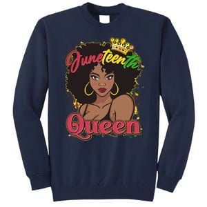 Juneteenth Queen Black African American Woman Afro Tall Sweatshirt