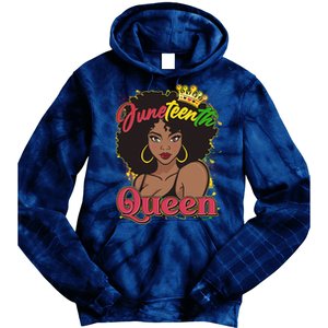 Juneteenth Queen Black African American Woman Afro Tie Dye Hoodie