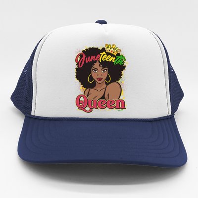 Juneteenth Queen Black African American Woman Afro Trucker Hat