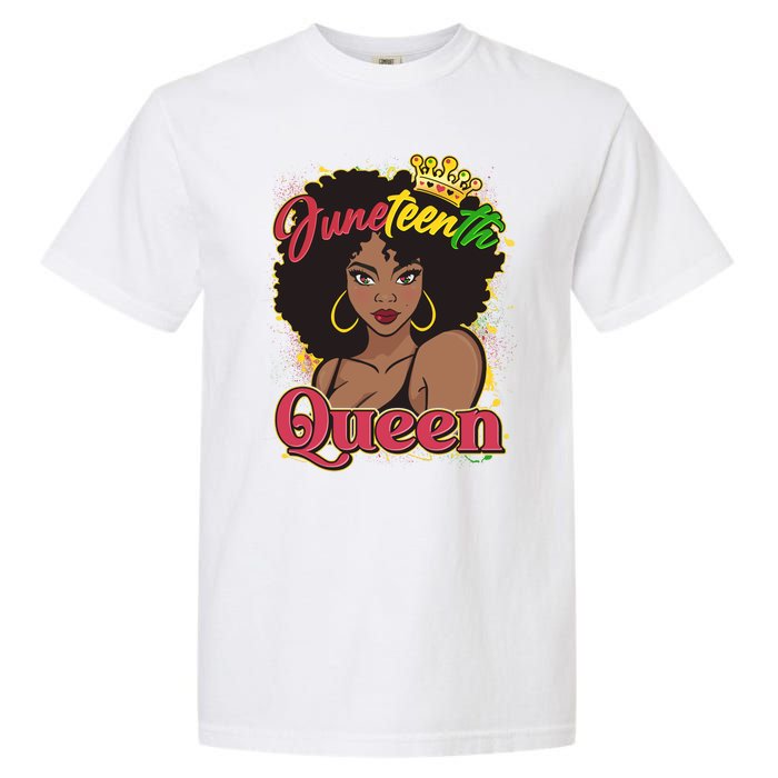 Juneteenth Queen Black African American Woman Afro Garment-Dyed Heavyweight T-Shirt