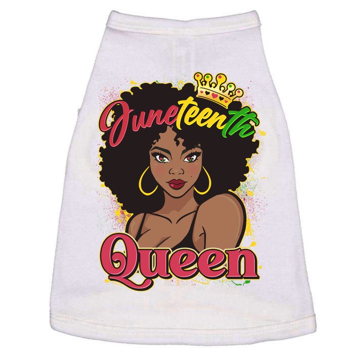 Juneteenth Queen Black African American Woman Afro Doggie Tank