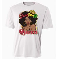 Juneteenth Queen Black African American Woman Afro Cooling Performance Crew T-Shirt