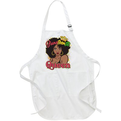 Juneteenth Queen Black African American Woman Afro Full-Length Apron With Pockets