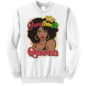 Juneteenth Queen Black African American Woman Afro Sweatshirt