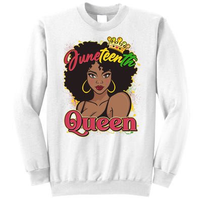 Juneteenth Queen Black African American Woman Afro Sweatshirt