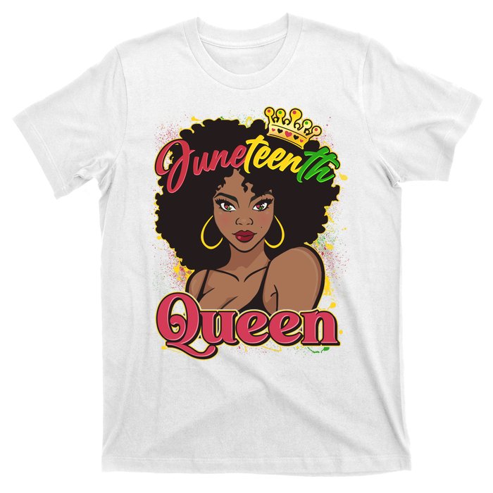 Juneteenth Queen Black African American Woman Afro T-Shirt