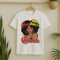 Juneteenth Queen Black African American Woman Afro T-Shirt
