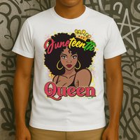 Juneteenth Queen Black African American Woman Afro T-Shirt