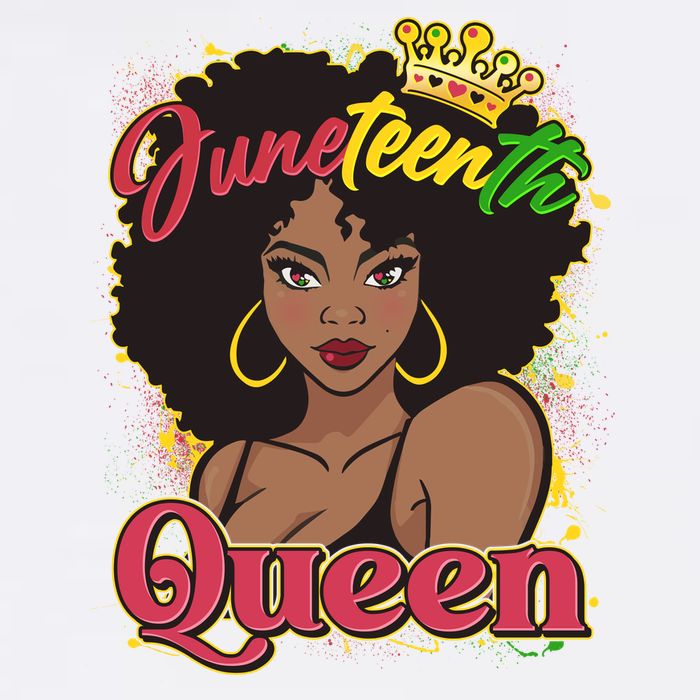 Juneteenth Queen Black African American Woman Afro T-Shirt