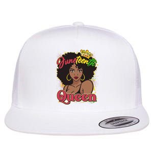 Juneteenth Queen Black African American Woman Afro Flat Bill Trucker Hat