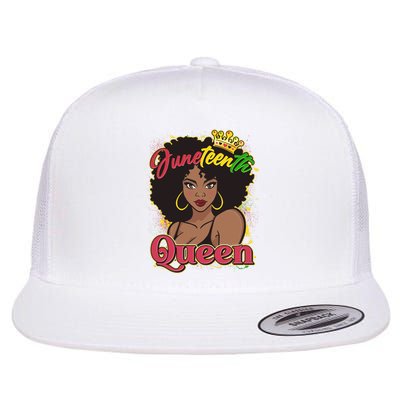 Juneteenth Queen Black African American Woman Afro Flat Bill Trucker Hat