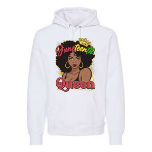 Juneteenth Queen Black African American Woman Afro Premium Hoodie