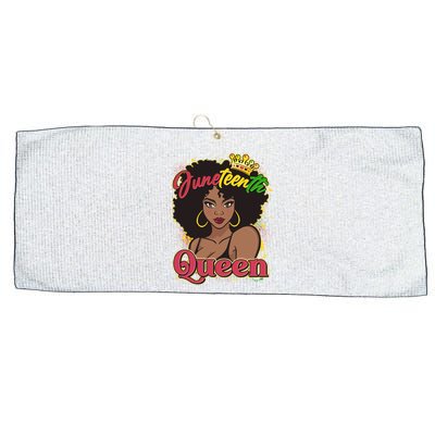 Juneteenth Queen Black African American Woman Afro Large Microfiber Waffle Golf Towel