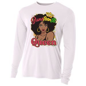 Juneteenth Queen Black African American Woman Afro Cooling Performance Long Sleeve Crew