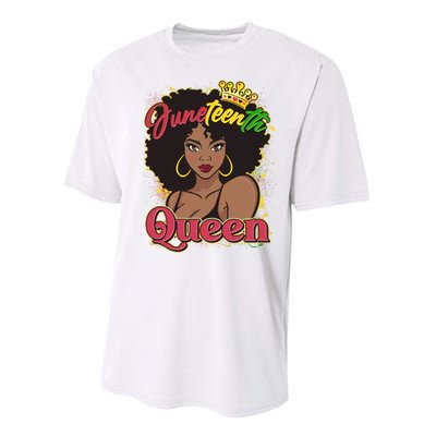 Juneteenth Queen Black African American Woman Afro Performance Sprint T-Shirt