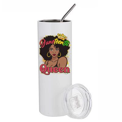 Juneteenth Queen Black African American Woman Afro Stainless Steel Tumbler