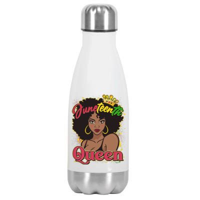 Juneteenth Queen Black African American Woman Afro Stainless Steel Insulated Water Bottle