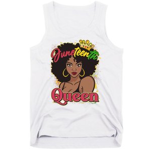 Juneteenth Queen Black African American Woman Afro Tank Top