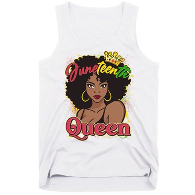 Juneteenth Queen Black African American Woman Afro Tank Top