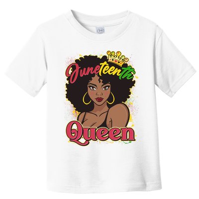 Juneteenth Queen Black African American Woman Afro Toddler T-Shirt