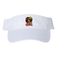 Juneteenth Queen Black African American Woman Afro Valucap Bio-Washed Visor