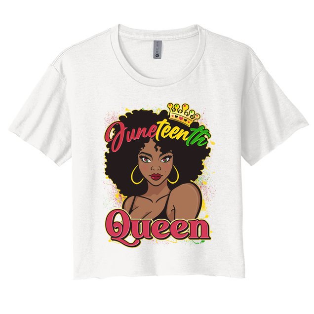Juneteenth Queen Black African American Woman Afro Crop Top