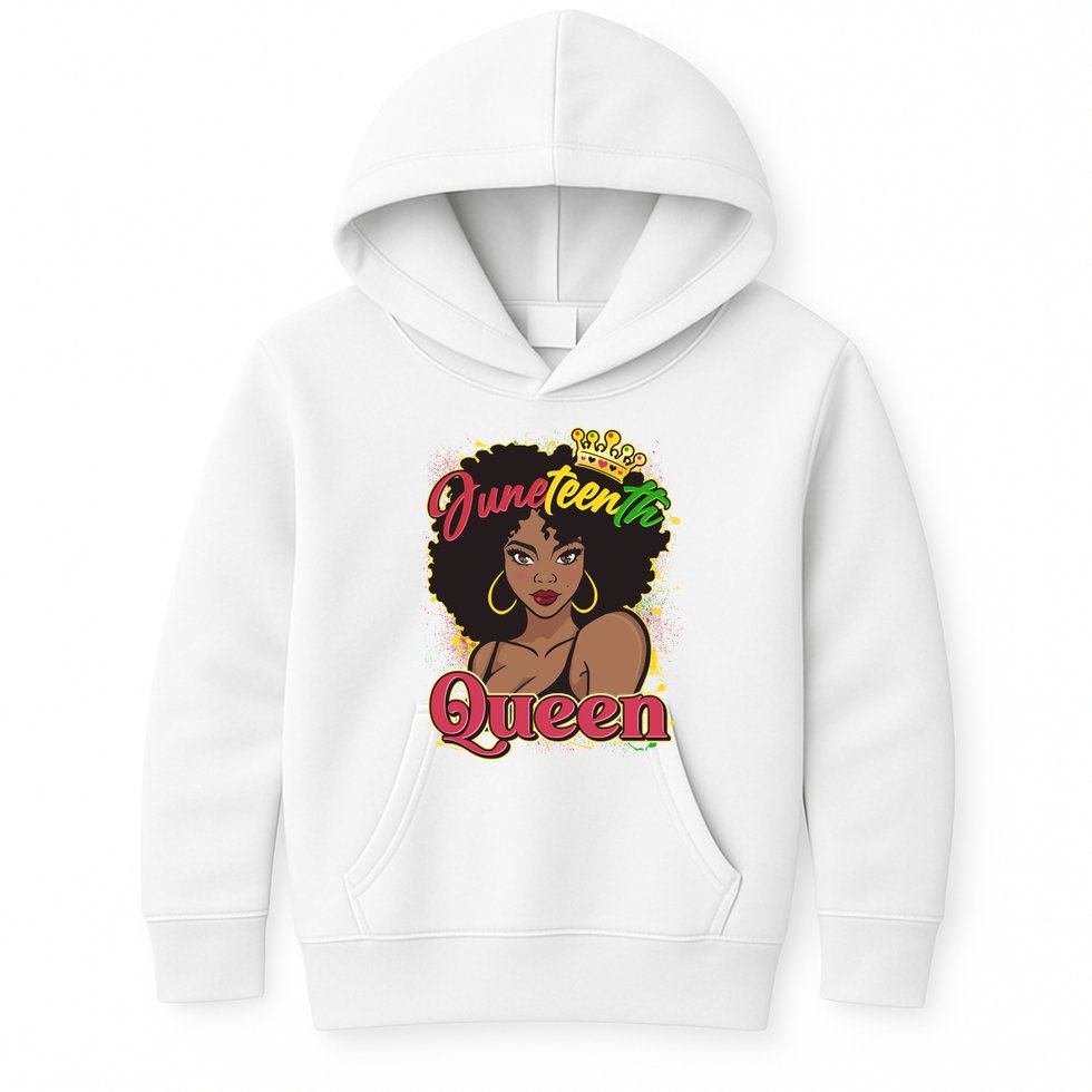 Juneteenth Queen Black African American Woman Afro Kids Hoodie