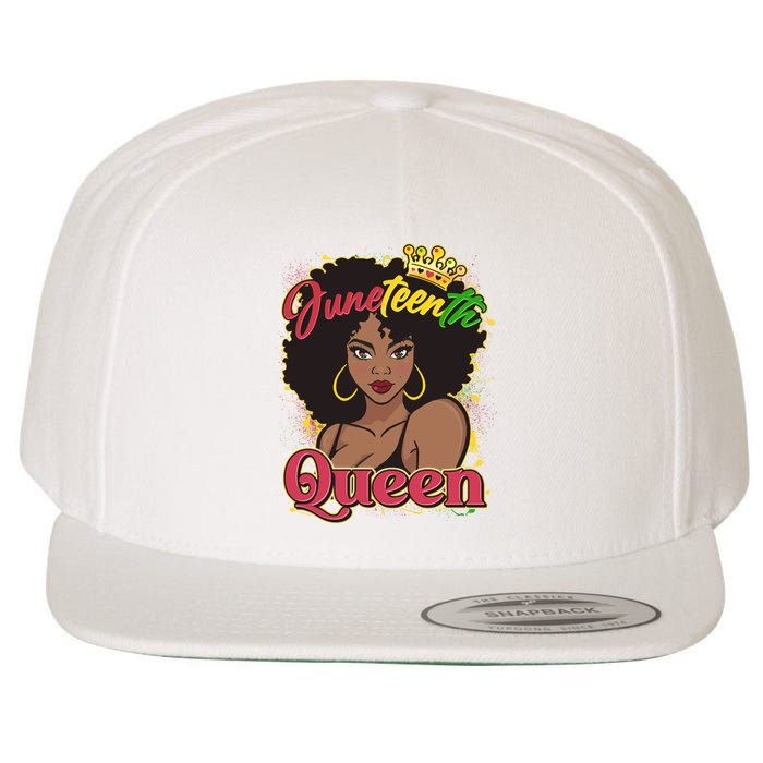 Juneteenth Queen Black African American Woman Afro Wool Snapback Cap