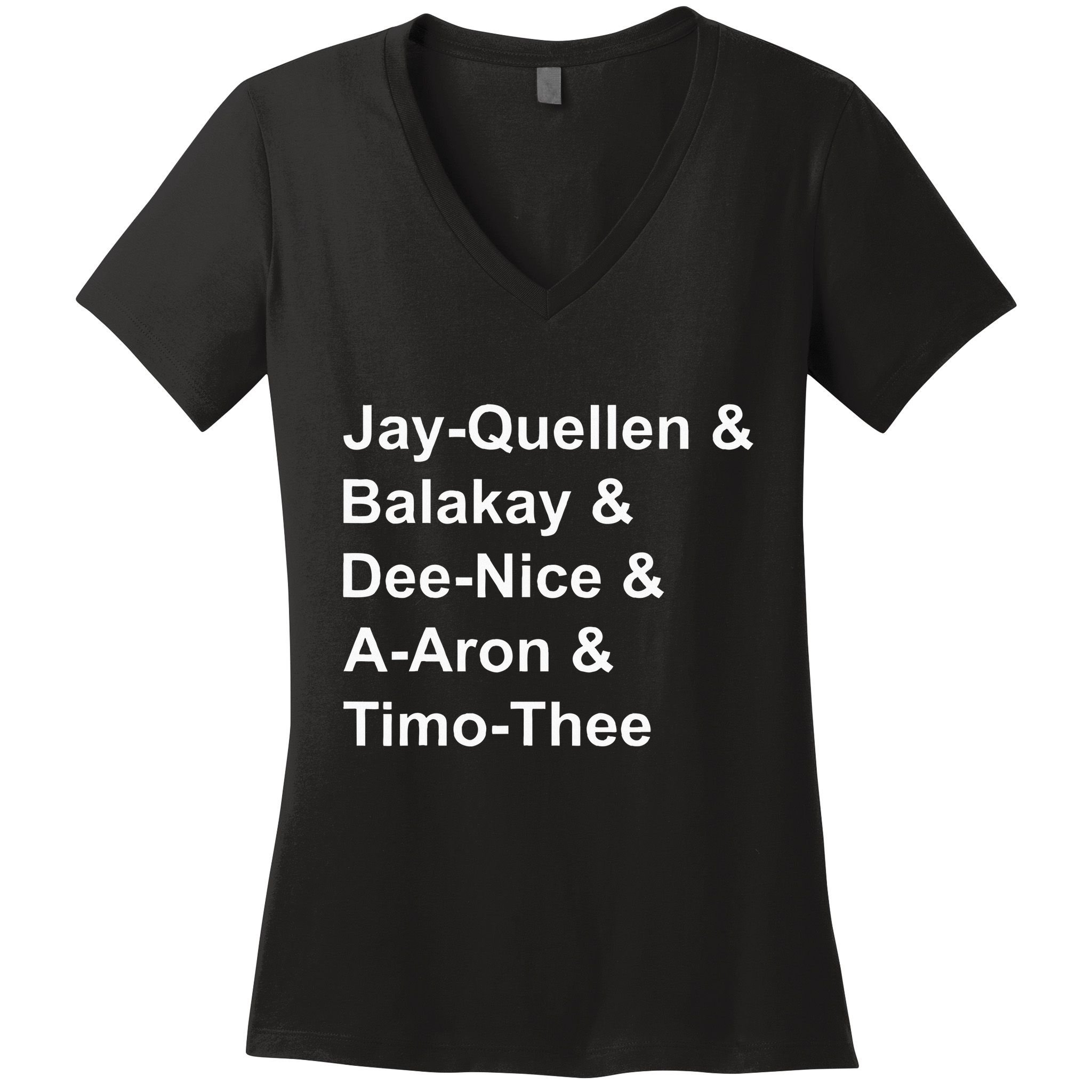 Jay Quellen & Balakay & Dee Nice & A Aron & Timo Thee Women's V-Neck T-Shirt