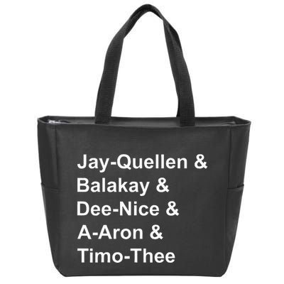 Jay Quellen & Balakay & Dee Nice & A Aron & Timo Thee Zip Tote Bag